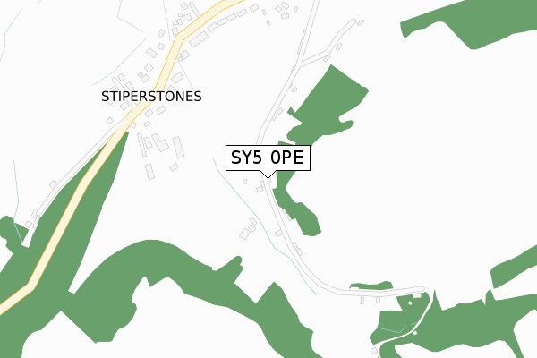 SY5 0PE map - large scale - OS Open Zoomstack (Ordnance Survey)