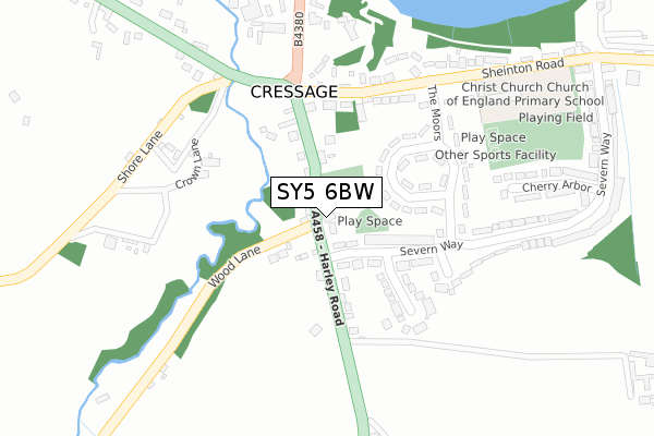 SY5 6BW map - large scale - OS Open Zoomstack (Ordnance Survey)