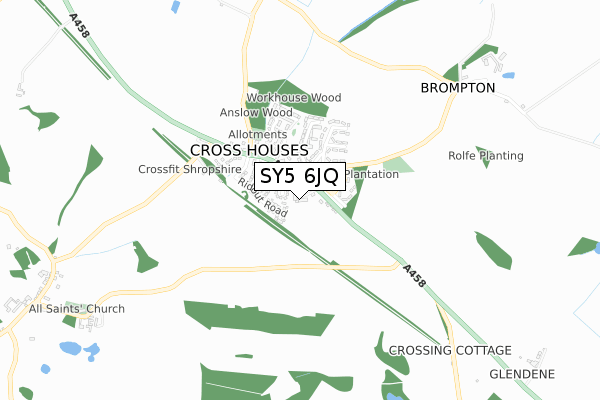 SY5 6JQ map - small scale - OS Open Zoomstack (Ordnance Survey)