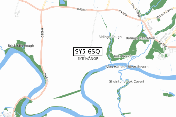 SY5 6SQ map - small scale - OS Open Zoomstack (Ordnance Survey)