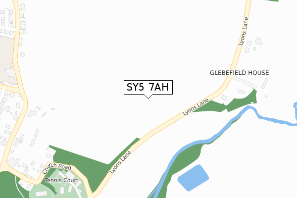 SY5 7AH map - large scale - OS Open Zoomstack (Ordnance Survey)