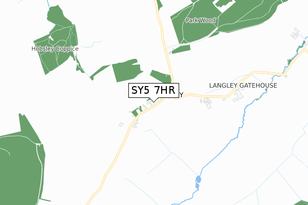 SY5 7HR map - small scale - OS Open Zoomstack (Ordnance Survey)