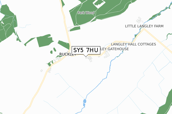 SY5 7HU map - small scale - OS Open Zoomstack (Ordnance Survey)