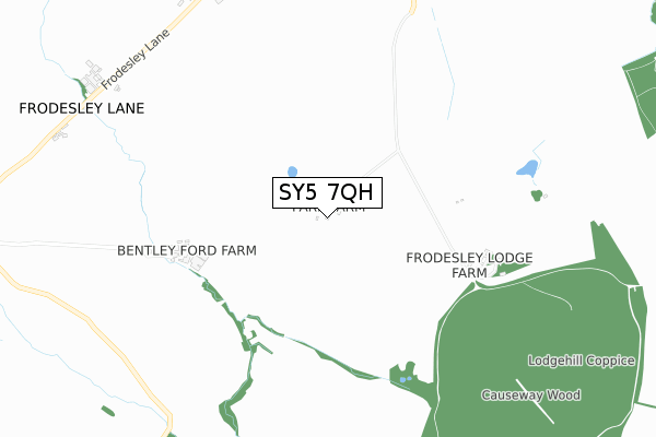 SY5 7QH map - small scale - OS Open Zoomstack (Ordnance Survey)