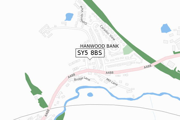 SY5 8BS map - large scale - OS Open Zoomstack (Ordnance Survey)