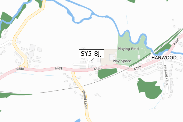 SY5 8JJ map - large scale - OS Open Zoomstack (Ordnance Survey)