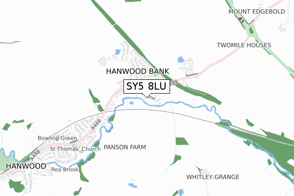 SY5 8LU map - small scale - OS Open Zoomstack (Ordnance Survey)