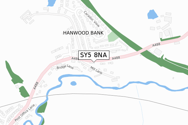 SY5 8NA map - large scale - OS Open Zoomstack (Ordnance Survey)