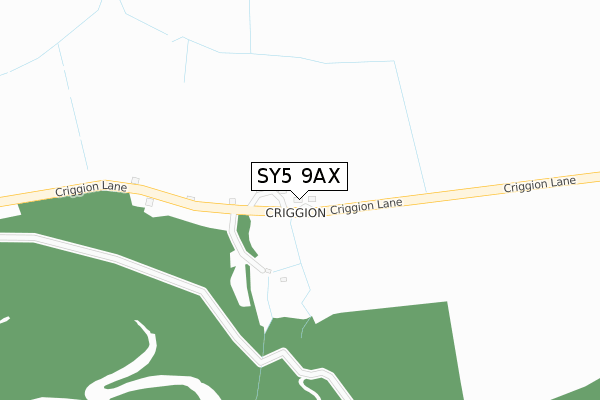 SY5 9AX map - large scale - OS Open Zoomstack (Ordnance Survey)