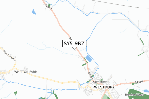 SY5 9BZ map - small scale - OS Open Zoomstack (Ordnance Survey)