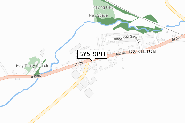 SY5 9PH map - large scale - OS Open Zoomstack (Ordnance Survey)