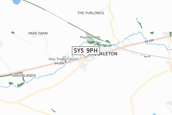 SY5 9PH map - small scale - OS Open Zoomstack (Ordnance Survey)