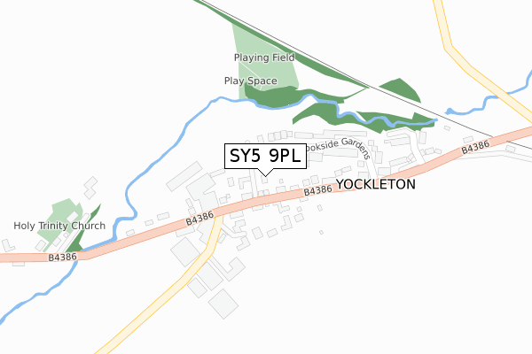 SY5 9PL map - large scale - OS Open Zoomstack (Ordnance Survey)