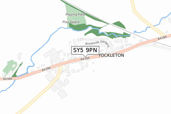 SY5 9PN map - large scale - OS Open Zoomstack (Ordnance Survey)