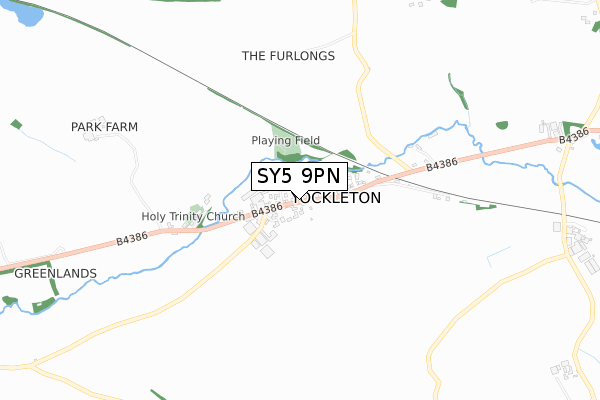 SY5 9PN map - small scale - OS Open Zoomstack (Ordnance Survey)