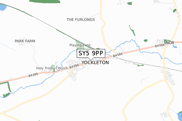 SY5 9PP map - small scale - OS Open Zoomstack (Ordnance Survey)