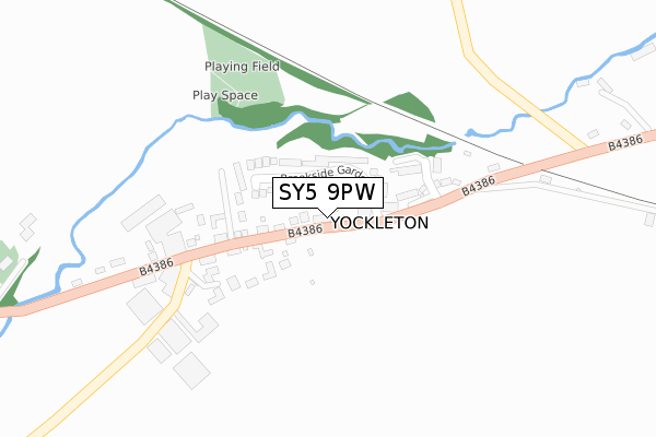 SY5 9PW map - large scale - OS Open Zoomstack (Ordnance Survey)