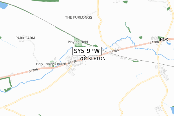 SY5 9PW map - small scale - OS Open Zoomstack (Ordnance Survey)