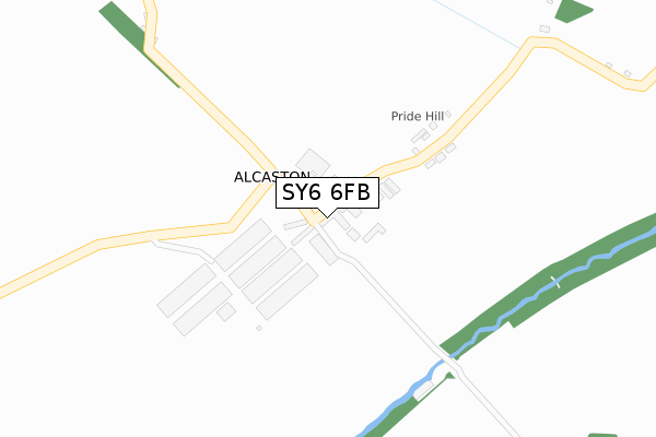 SY6 6FB map - large scale - OS Open Zoomstack (Ordnance Survey)