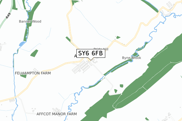 SY6 6FB map - small scale - OS Open Zoomstack (Ordnance Survey)