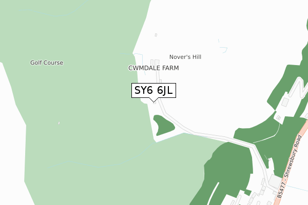 SY6 6JL map - large scale - OS Open Zoomstack (Ordnance Survey)