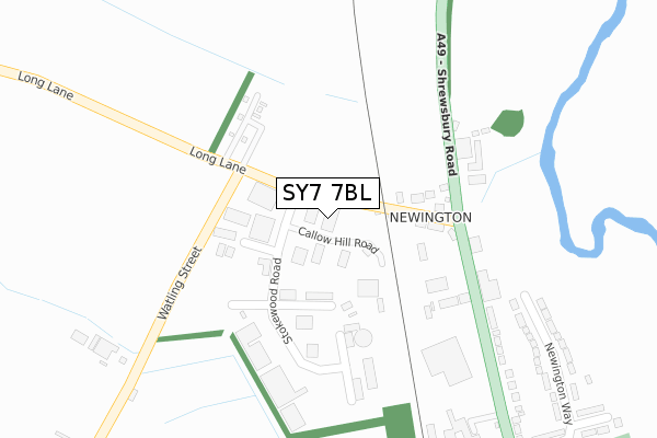 SY7 7BL map - large scale - OS Open Zoomstack (Ordnance Survey)