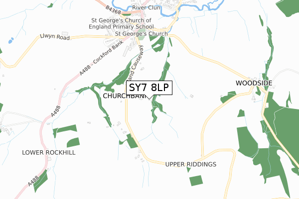 SY7 8LP map - small scale - OS Open Zoomstack (Ordnance Survey)