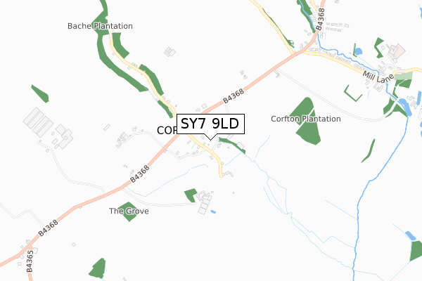 SY7 9LD map - small scale - OS Open Zoomstack (Ordnance Survey)