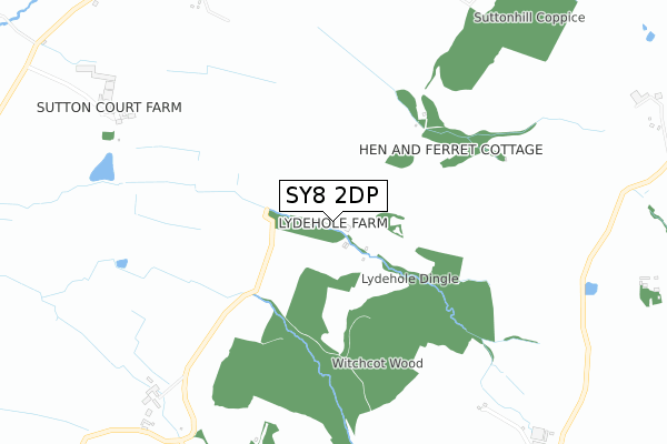 SY8 2DP map - small scale - OS Open Zoomstack (Ordnance Survey)