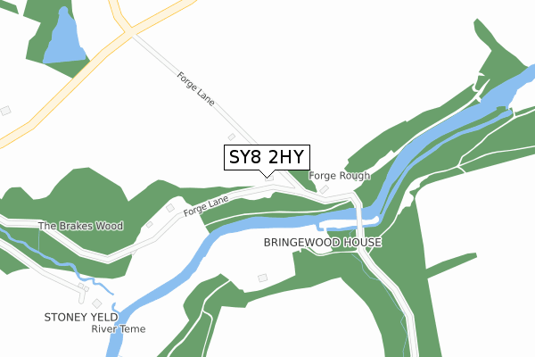 SY8 2HY map - large scale - OS Open Zoomstack (Ordnance Survey)