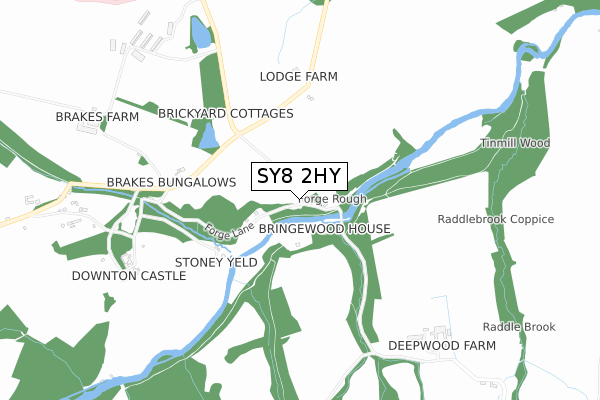 SY8 2HY map - small scale - OS Open Zoomstack (Ordnance Survey)