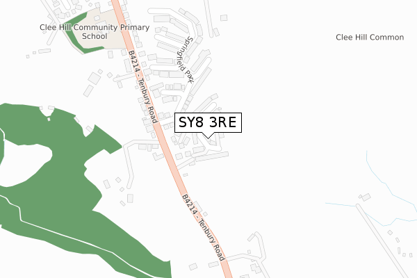 SY8 3RE map - large scale - OS Open Zoomstack (Ordnance Survey)