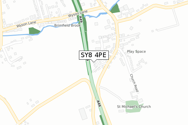 SY8 4PE map - large scale - OS Open Zoomstack (Ordnance Survey)