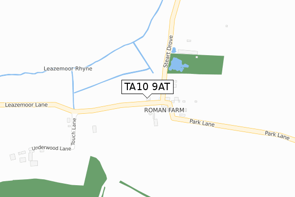 TA10 9AT map - large scale - OS Open Zoomstack (Ordnance Survey)