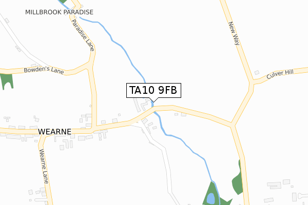 TA10 9FB map - large scale - OS Open Zoomstack (Ordnance Survey)