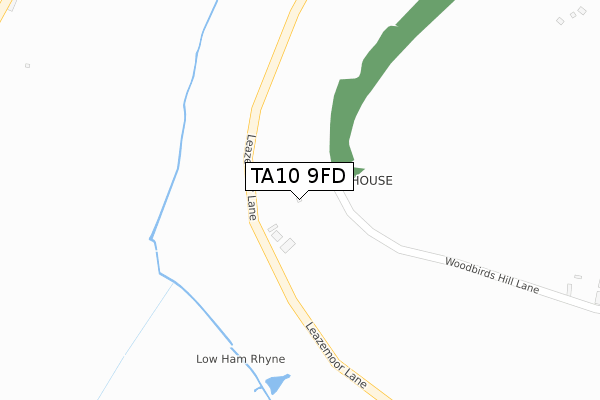 TA10 9FD map - large scale - OS Open Zoomstack (Ordnance Survey)