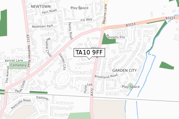 TA10 9FF map - large scale - OS Open Zoomstack (Ordnance Survey)