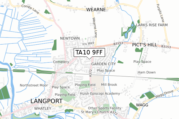 TA10 9FF map - small scale - OS Open Zoomstack (Ordnance Survey)