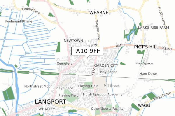 TA10 9FH map - small scale - OS Open Zoomstack (Ordnance Survey)