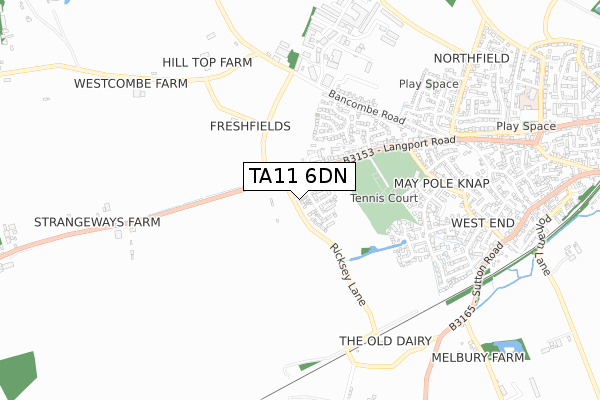 TA11 6DN map - small scale - OS Open Zoomstack (Ordnance Survey)