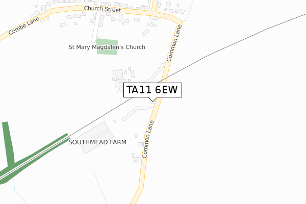 TA11 6EW map - large scale - OS Open Zoomstack (Ordnance Survey)