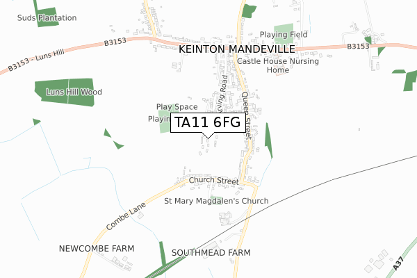 TA11 6FG map - small scale - OS Open Zoomstack (Ordnance Survey)