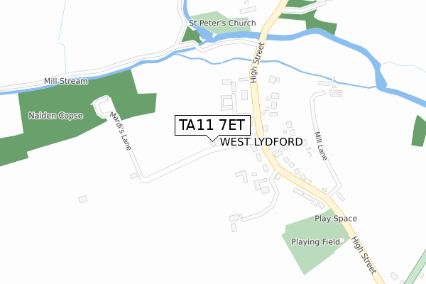 TA11 7ET map - large scale - OS Open Zoomstack (Ordnance Survey)