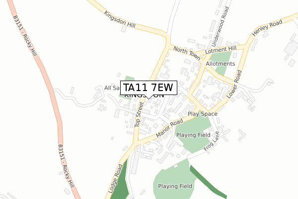 TA11 7EW map - large scale - OS Open Zoomstack (Ordnance Survey)