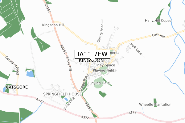 TA11 7EW map - small scale - OS Open Zoomstack (Ordnance Survey)