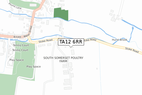 TA12 6RR map - large scale - OS Open Zoomstack (Ordnance Survey)