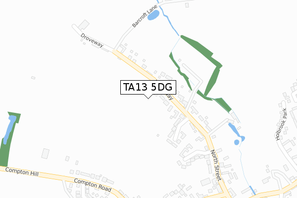 TA13 5DG map - large scale - OS Open Zoomstack (Ordnance Survey)