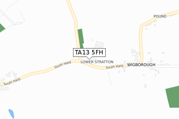 TA13 5FH map - large scale - OS Open Zoomstack (Ordnance Survey)