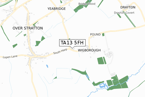 TA13 5FH map - small scale - OS Open Zoomstack (Ordnance Survey)