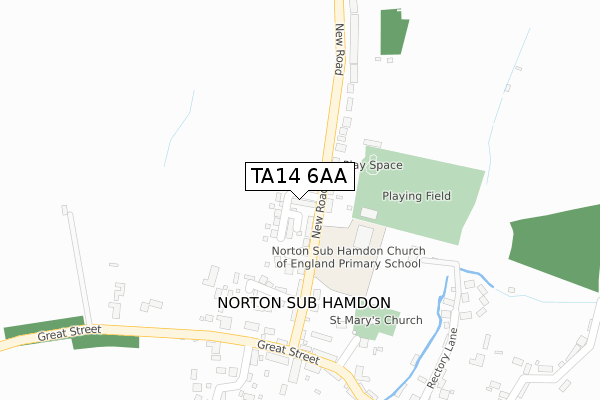 TA14 6AA map - large scale - OS Open Zoomstack (Ordnance Survey)